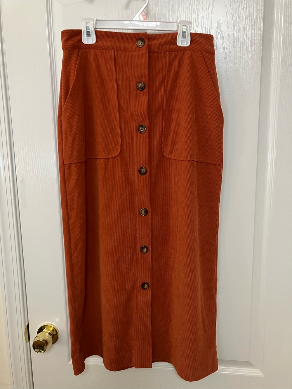 Rust color corduroy skirt